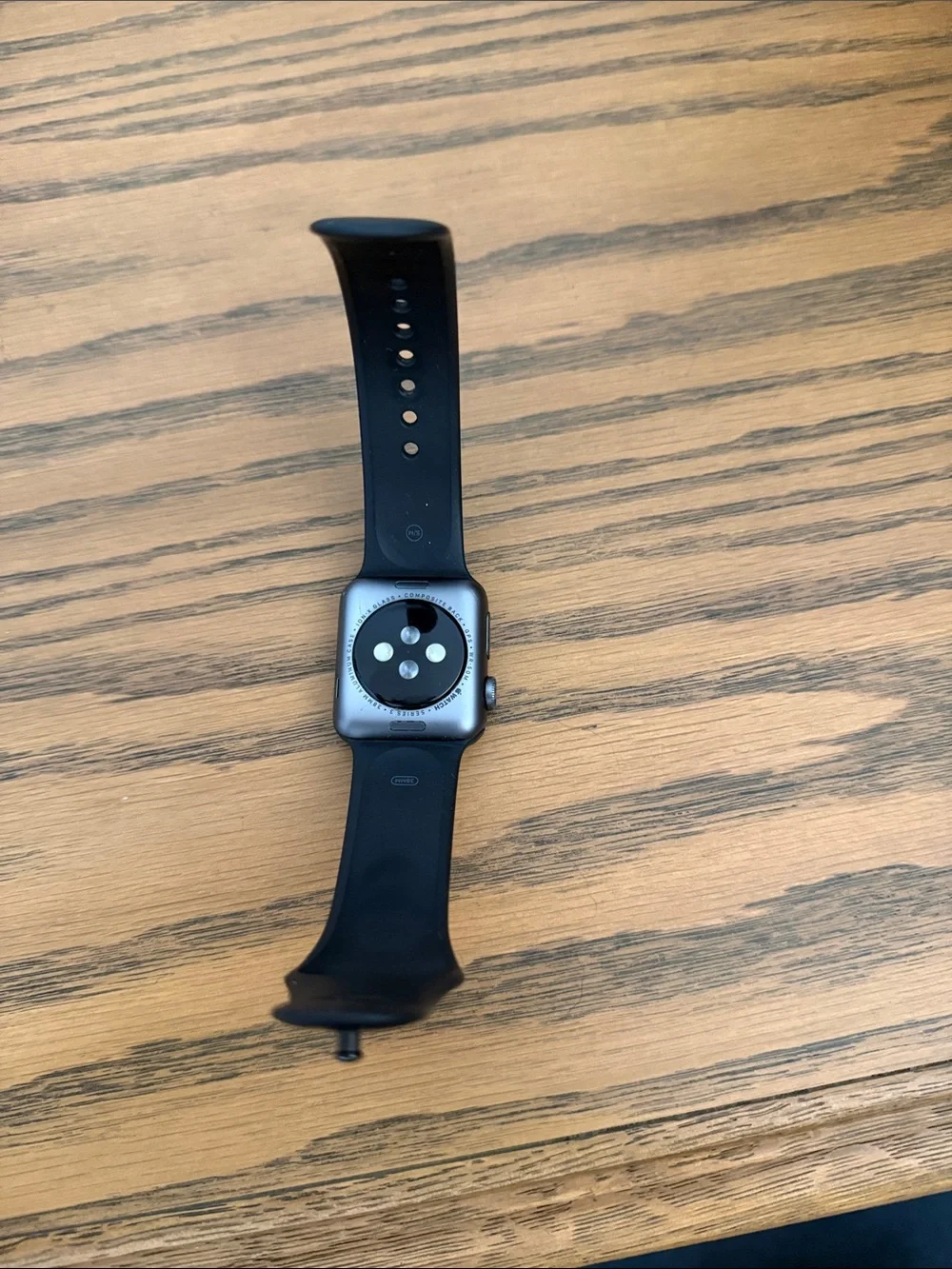 Black apple series 3 Smartwatch with Black Silicone Band - Electronics Wearable